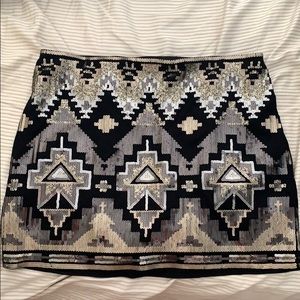 Express sequin mini skirt